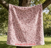 Chanel Pink Interlocking Circle Flannel Sofa Throw Blanket Luxury Home Decor IMG_6912